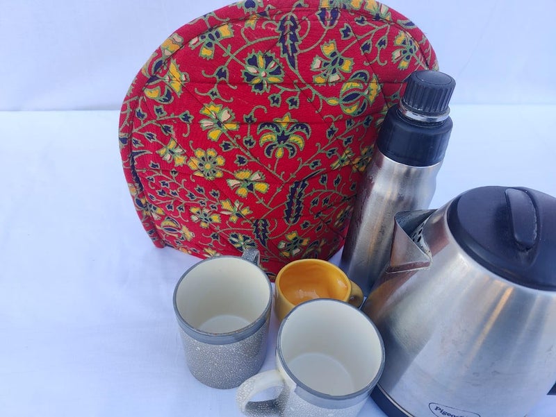 Malan Bai Mandala Tea Cozy Cover White Hand Block Winter Tea Cozy Cotton Tea Kettle Warmer Pot Cover Hot Coffee Cover Handamde Kitchen Décor Brand: Malan Bai (Pattern 3) - Image 4