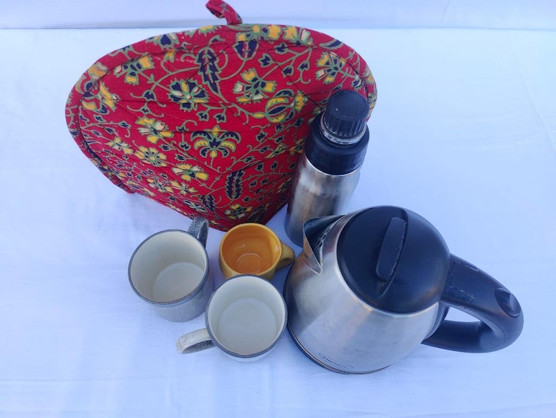 Malan Bai Mandala Tea Cozy Cover White Hand Block Winter Tea Cozy Cotton Tea Kettle Warmer Pot Cover Hot Coffee Cover Handamde Kitchen Décor Brand: Malan Bai (Pattern 3) - Image 3