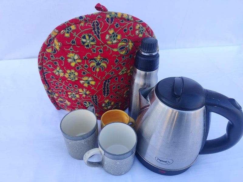 Malan Bai Mandala Tea Cozy Cover White Hand Block Winter Tea Cozy Cotton Tea Kettle Warmer Pot Cover Hot Coffee Cover Handamde Kitchen Décor Brand: Malan Bai (Pattern 3) - Image 2