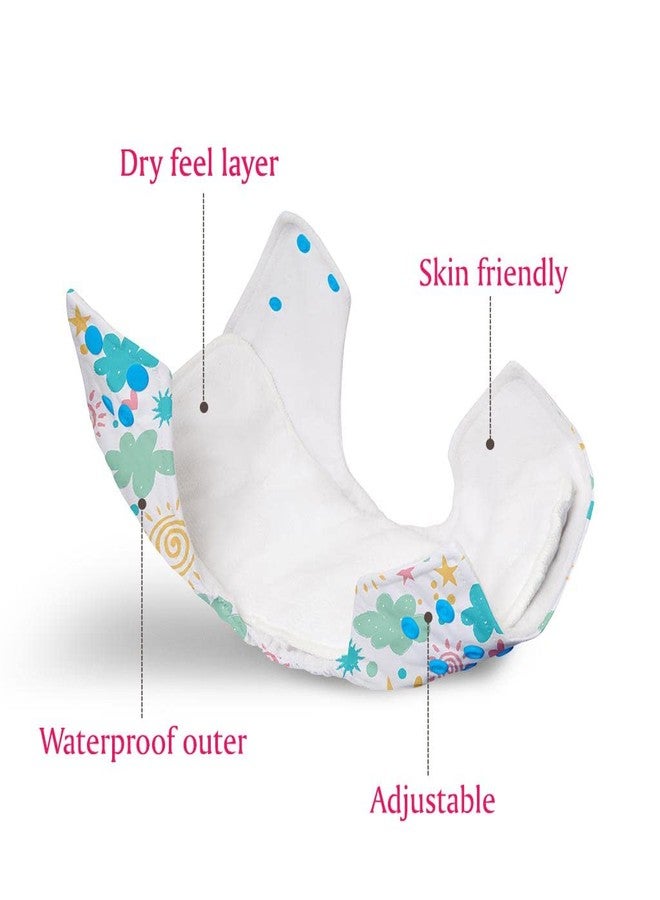 Superbottoms Basic Leakage-proof advanced cloth diapers for babies, High Absorbent 100% cotton 4 reusable diaper and 4 insert pad Combo Pack washable cloth diaper 3M -3Years Adjustable, Reduces Rash - Image 4