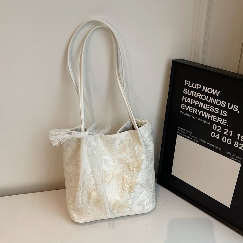 New Chinese Style National Style Bag For Women Niche Super Popular Butterfly Embroidered Shoulder Bag Large Capacity Bucket Bag - Image 1