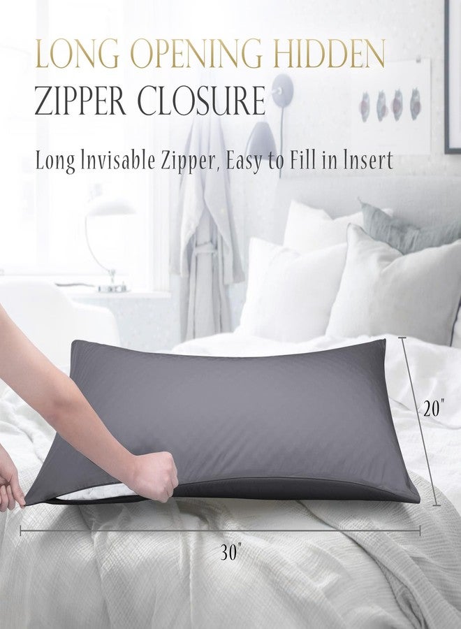 ELIBABA Cooling Side Sleeper Pillow Cases - Curved Rayon Derived from Bamboo Pillowcase Cover- Breathable Silky Soft Pillowcase for Hot Sleepers Hair and Skin, Queen Size 1 Piece, 20 * 30 Inches Dark Grey - Image 5