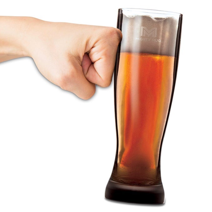 UNTIPPABLE PILSNER GLASS SET OF 2 UNBREAKABLE TRITAN HARD PLASTIC NO SPILL SMARTGRIP TECHNOLOGY BPAFREE 24OZ