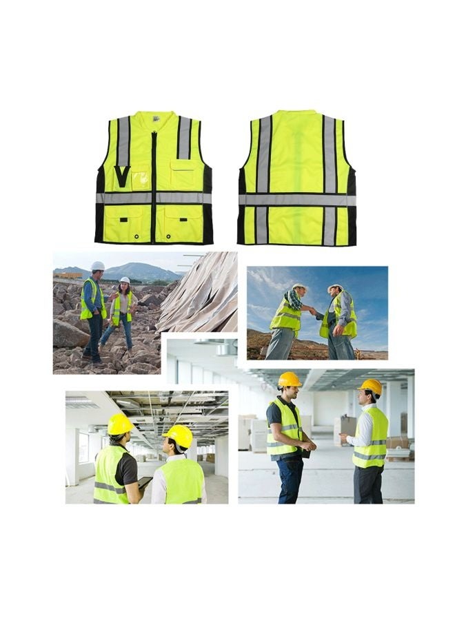 Reflective Safety Vest Fluorescent Yellow/Black M - Image 5