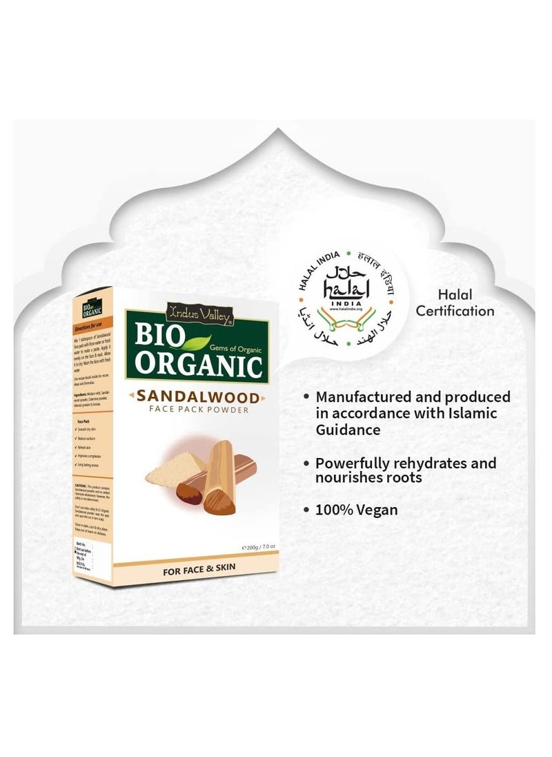 Indus Valley Indus Valley Bio Organic Natural Halal Certified Sandalwood Powder Face Pack Skin Treatment, 100gram  - Image 2
