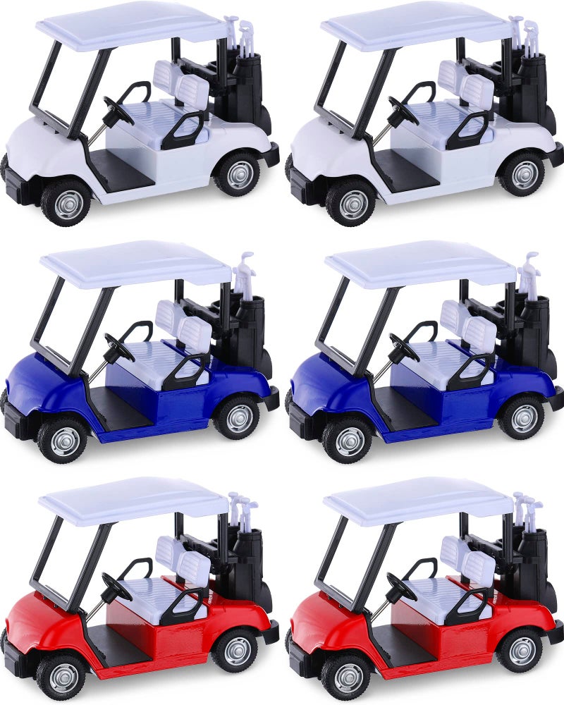 Yunsailing 6 Pcs 472 Inch Mini Golf Cart MiniatureDiecast Golf Cart for Birthday Party FavorsMetal Pull Back Die Cast Action Toy GolfCart for Party Decorations 1 20 - Image 3