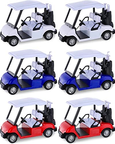 Yunsailing 6 Pcs 472 Inch Mini Golf Cart MiniatureDiecast Golf Cart for Birthday Party FavorsMetal Pull Back Die Cast Action Toy GolfCart for Party Decorations 1 20 - Image 1