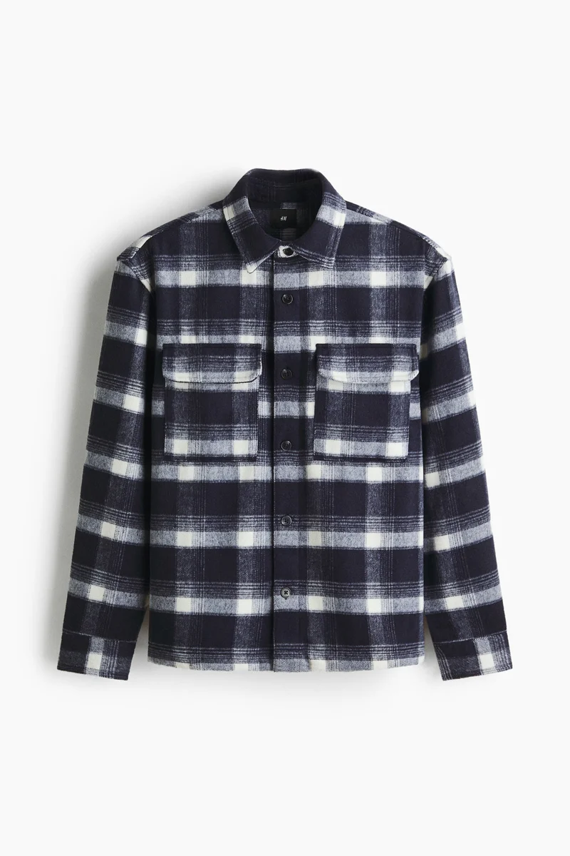 H&M  Regular Fit Flannel overshirt for Men | Best Price UAE