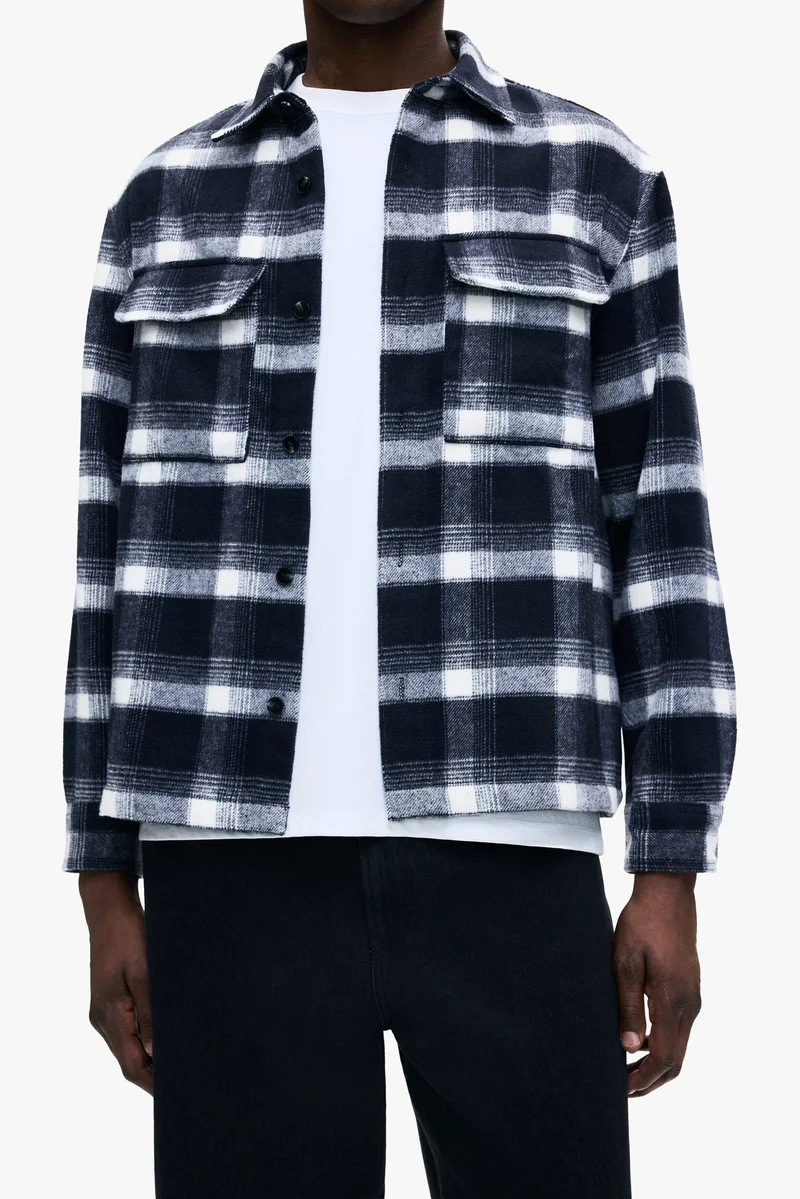H&M  Regular Fit Flannel overshirt for Men | Best Price UAE