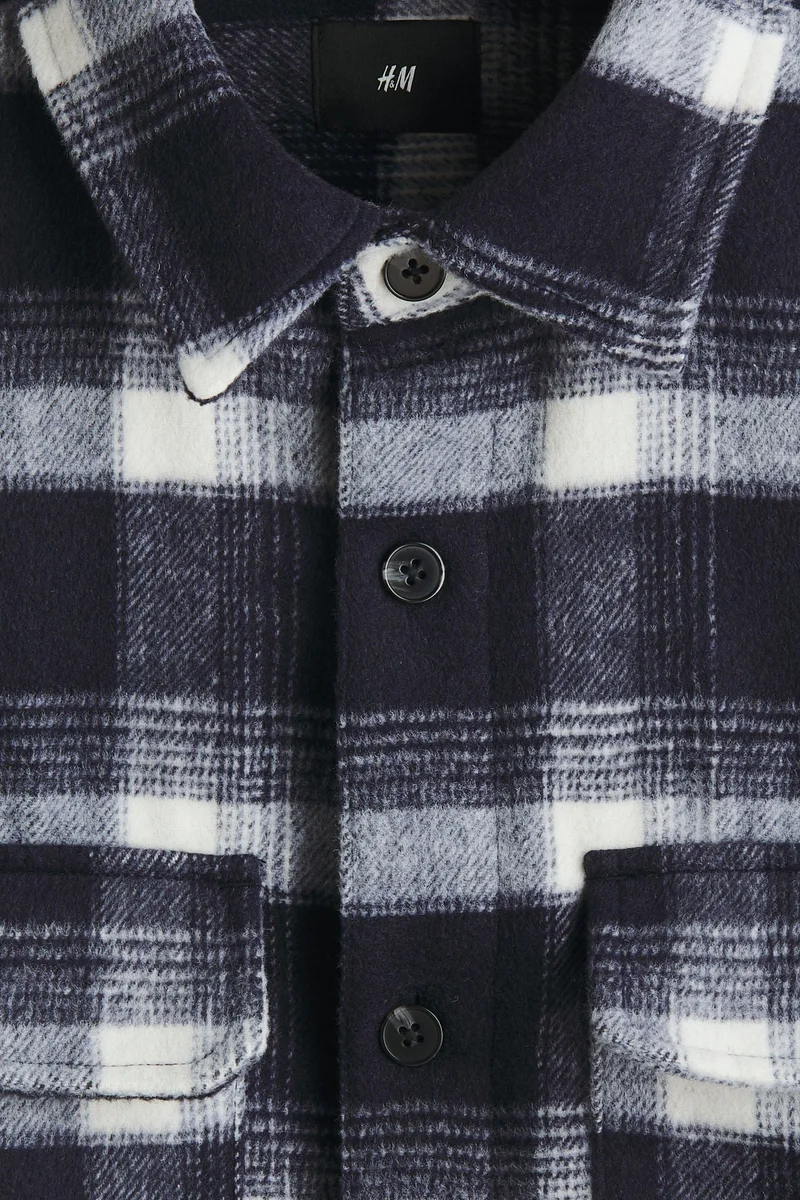 H&M  Regular Fit Flannel overshirt for Men | Best Price UAE