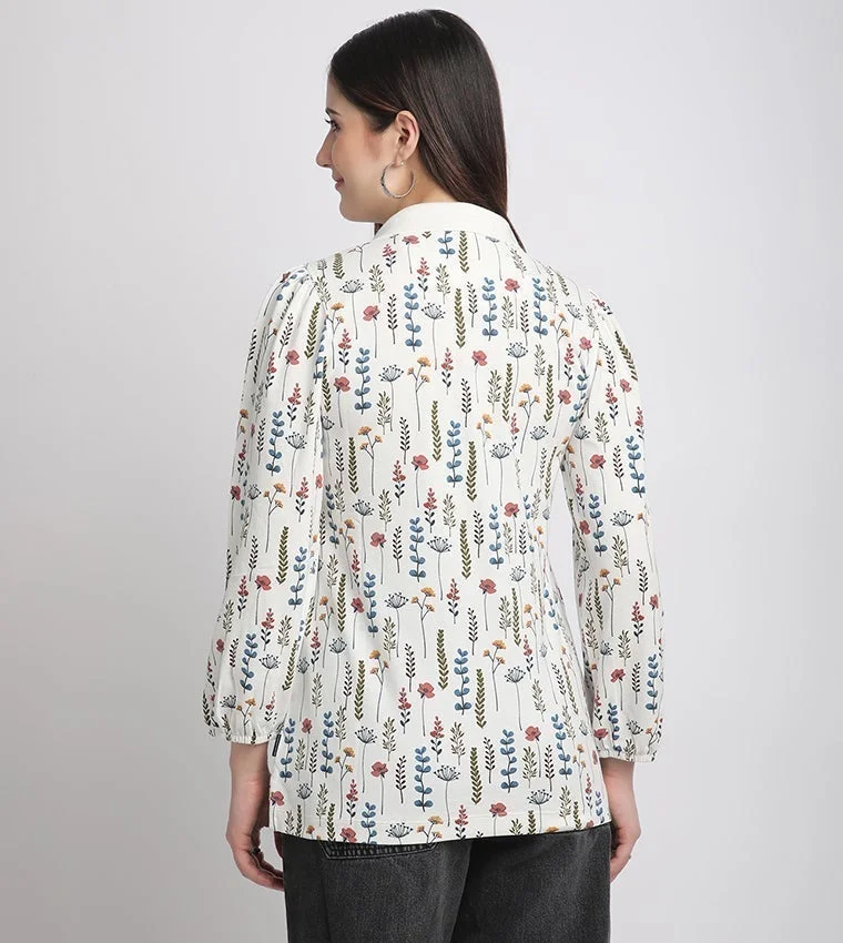 BEVERLY HILLS POLO CLUB  Printed Long Sleeves Polo T-Shirt for Women | Best Price UAE