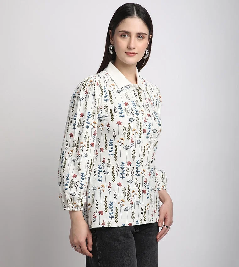 BEVERLY HILLS POLO CLUB  Printed Long Sleeves Polo T-Shirt for Women | Best Price UAE