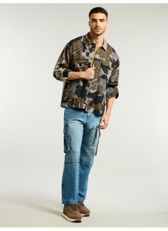 Beyoung Brown Camo Print Shacket  - Image 1