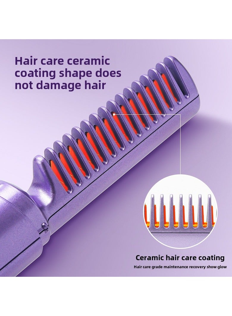 Goolsky Cordless Hair Straightener Brush, Portable Mini Straightening Brush for Travel, Negative Ion Hot Comb Hair Straightener for Women, Lightweight to Carry Out, USB Rechargeable - Image 4