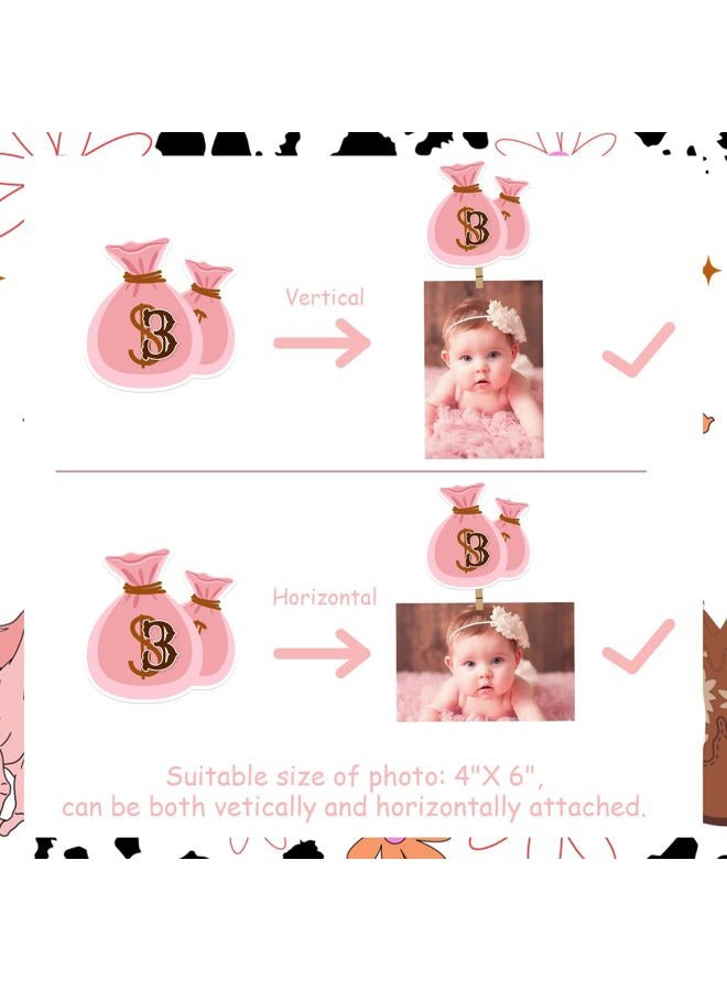Cheereveal My First Rodeo Photo Banner Bunting Garlands for Girls - Wild West Theme 1st Birthday Party Decorations, Western Cowgirl Birthday Supplies Newborn to 12 Month - Image 2