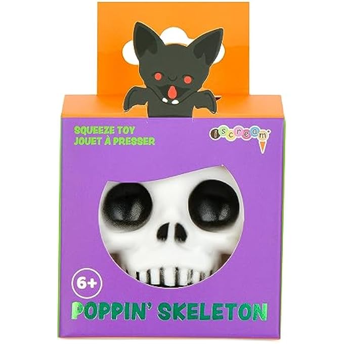 iscream Spooky Season Halloween Squeezy Pop-Up 3" Bat & Skull Stress Reliever - Image 4