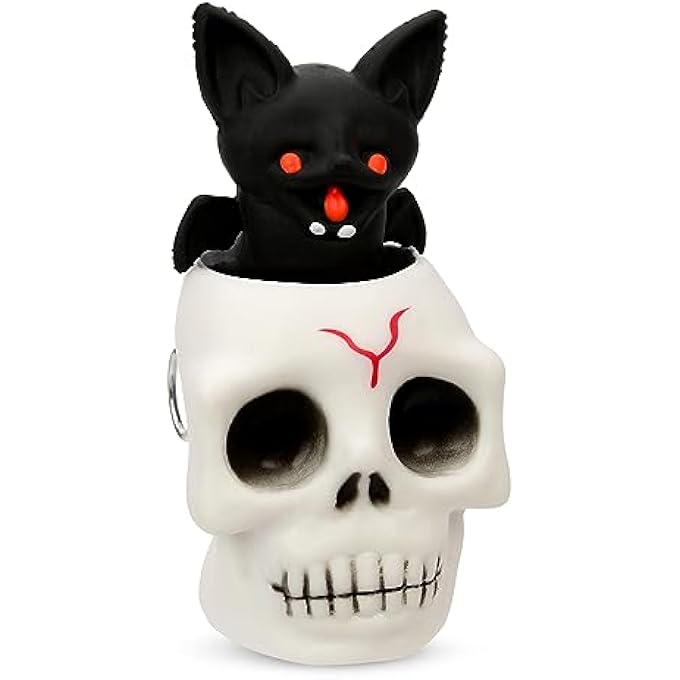 iscream Spooky Season Halloween Squeezy Pop-Up 3" Bat & Skull Stress Reliever - Image 3