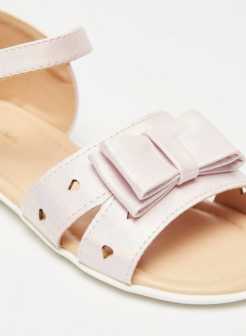 فلورا بيلا Bow Accented Sandals with Hook and Loop Closure