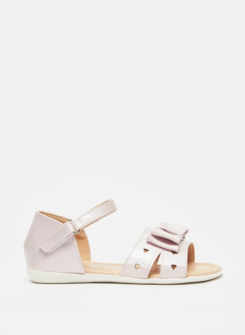 فلورا بيلا Bow Accented Sandals with Hook and Loop Closure