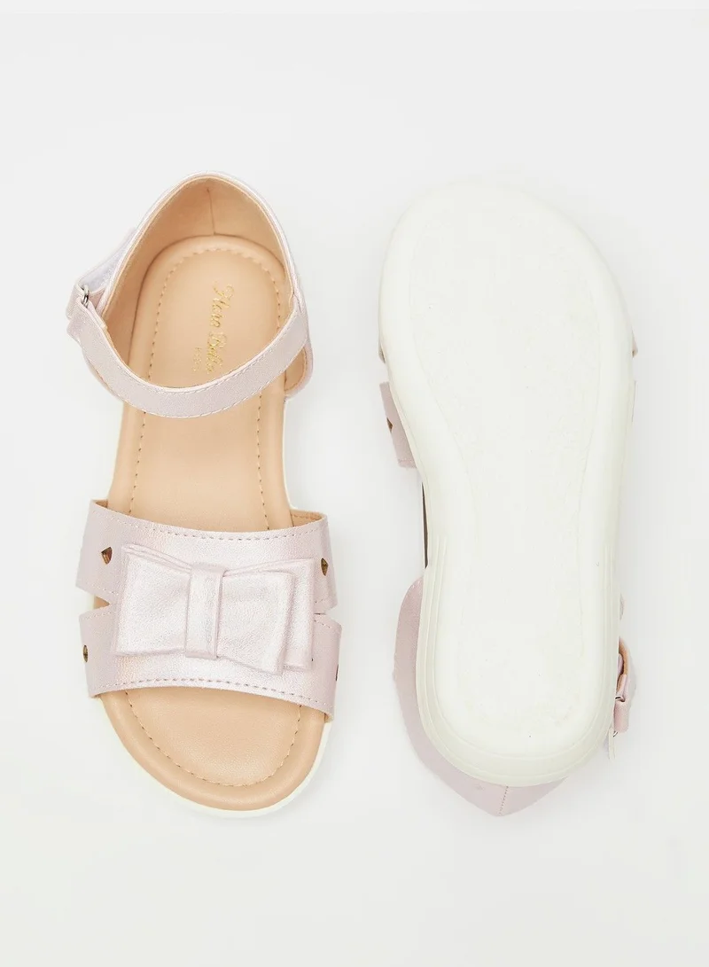 فلورا بيلا Bow Accented Sandals with Hook and Loop Closure