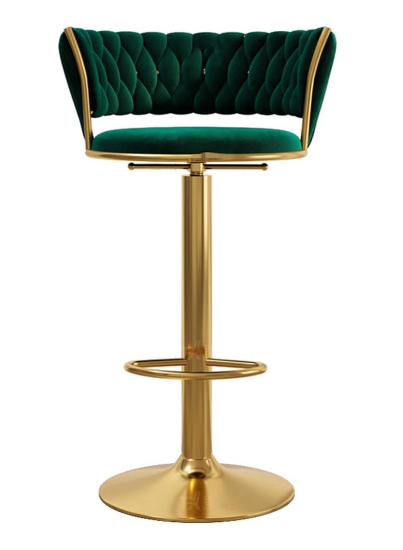 DubaiGallery Luxury bar Stool,Modern Round Adjustable Reception Chair, Gold Velvet Bar Chair, Kitchen high Dining Chair , Height Adjustable and 360° Swivel. Suitable for bar, Home, offce, Cafe - Image 1