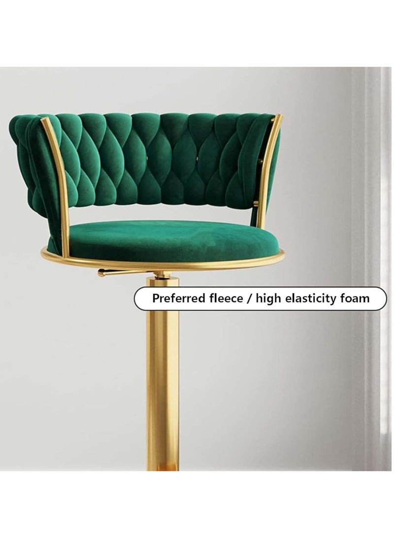 DubaiGallery Luxury bar Stool,Modern Round Adjustable Reception Chair, Gold Velvet Bar Chair, Kitchen high Dining Chair , Height Adjustable and 360° Swivel. Suitable for bar, Home, offce, Cafe - Image 2