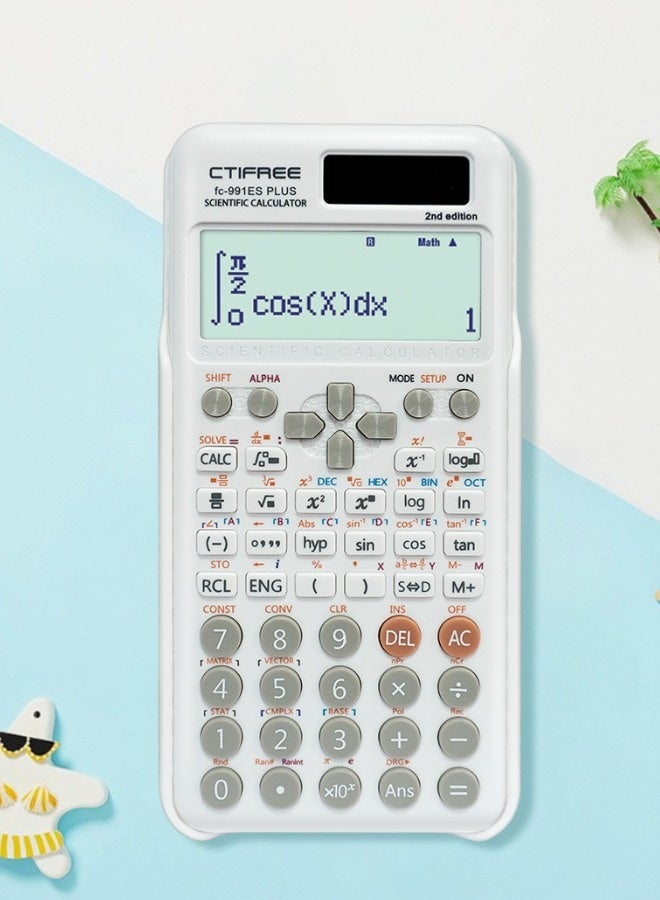 CTIFREE Scientific Calculator Fx-991ex Plus 2nd Edition, 417 Functions Scientific Calculators,  Standard Scientific For Students/Teachers/Business/School/Office - White - Image 5