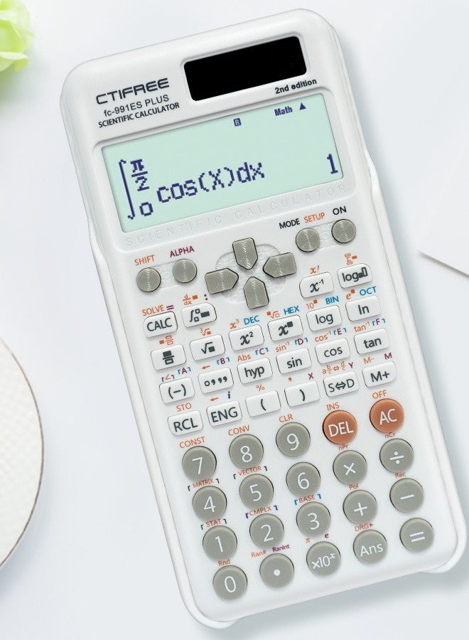 CTIFREE Scientific Calculator Fx-991ex Plus 2nd Edition, 417 Functions Scientific Calculators,  Standard Scientific For Students/Teachers/Business/School/Office - White - Image 4