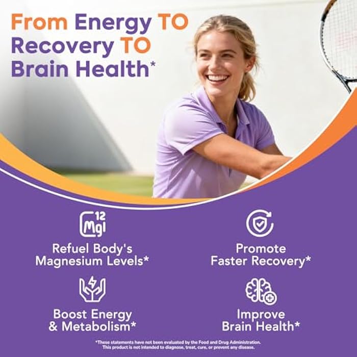 Surebounty Magnesium Malate, 230mg Elemental Mag Per Serving, Fully-Chelated, Maximum Absorption & Bioavailability, Non-GMO, Energy, Recovery, Brain Support, 90 Vegan Caps - Image 4