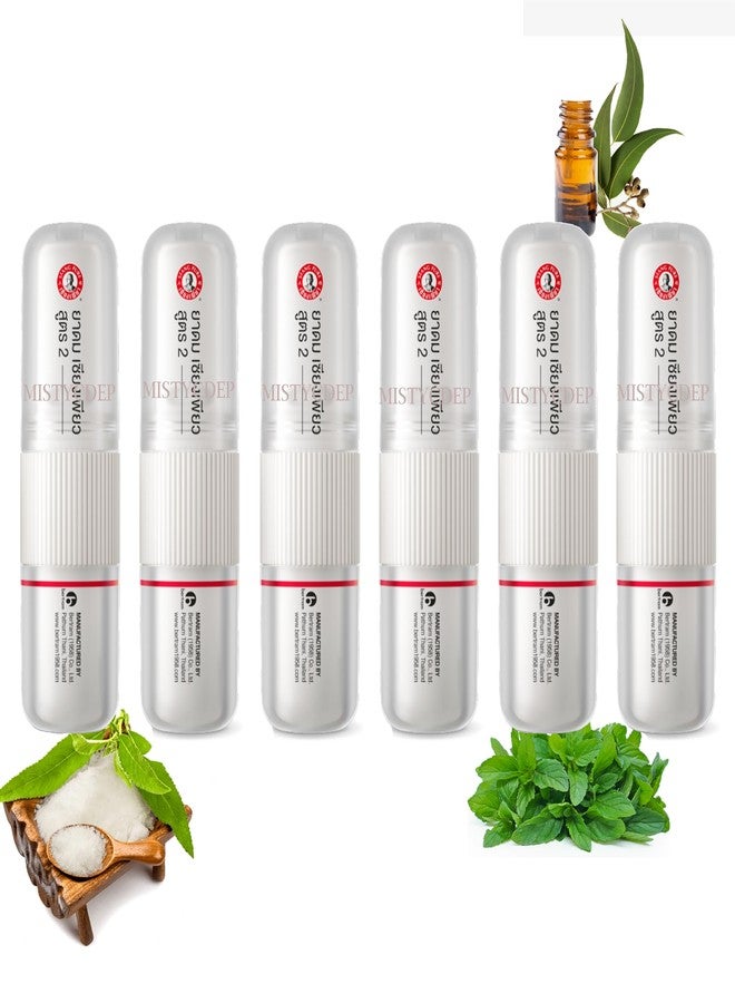 MISTYCDEP SIANG PURE Nasal Relief Inhaler | 2 in 1 Inhaler | Refreshing And Aroma Oil Stick For Relief Of Nasal Congestion And Vertigo | Product Of Thailand (6 pcs) - Image 1