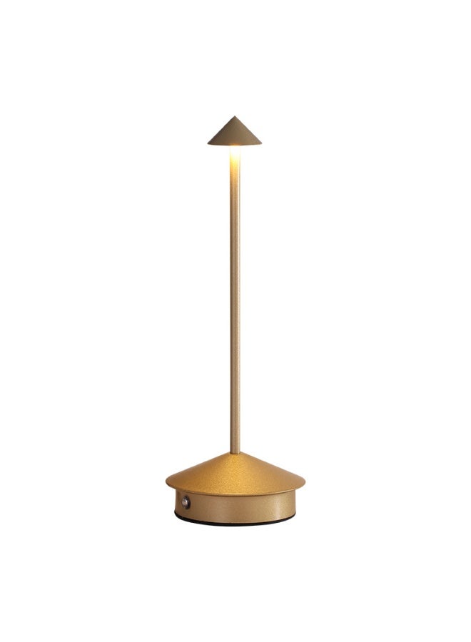 Cordless Rechargeable Touch Table Lamp – Gold｜3 Color Temperatures & Stepless Dimming｜Premium Ambient LED Desk Lamp - Image 1