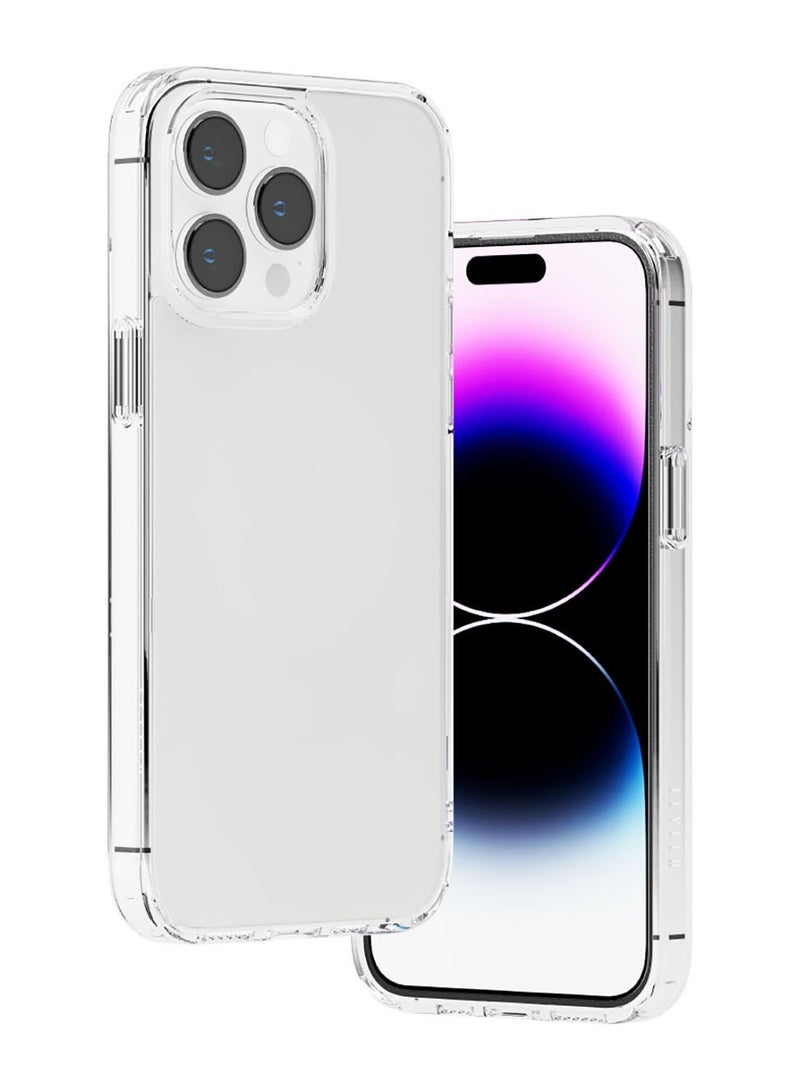 LEVELO Lucu iPhone 14 Pro Case Matte Clear Back Cover / Shock-Proof Edges / 3H Anti-Scratch - Matte Clear - Image 2