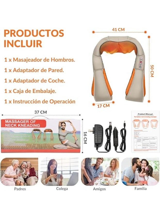 Electric Shiatsu Back Massager - Deep Tissue Kneading & Heat Function - 3D Rotation, 3 Speeds - Full Body Relief - Perfect Gift for Daily Use - Image 2