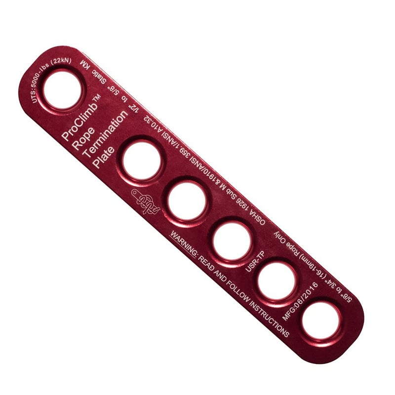 Proclimb 22 Kn Rope Termination Plate - Aluminum Rigging Plate For 5/8""-3/4"" Kernmantle Rope - Anchor Plate For Vertical Lifeline And Fall Protection - Image 1
