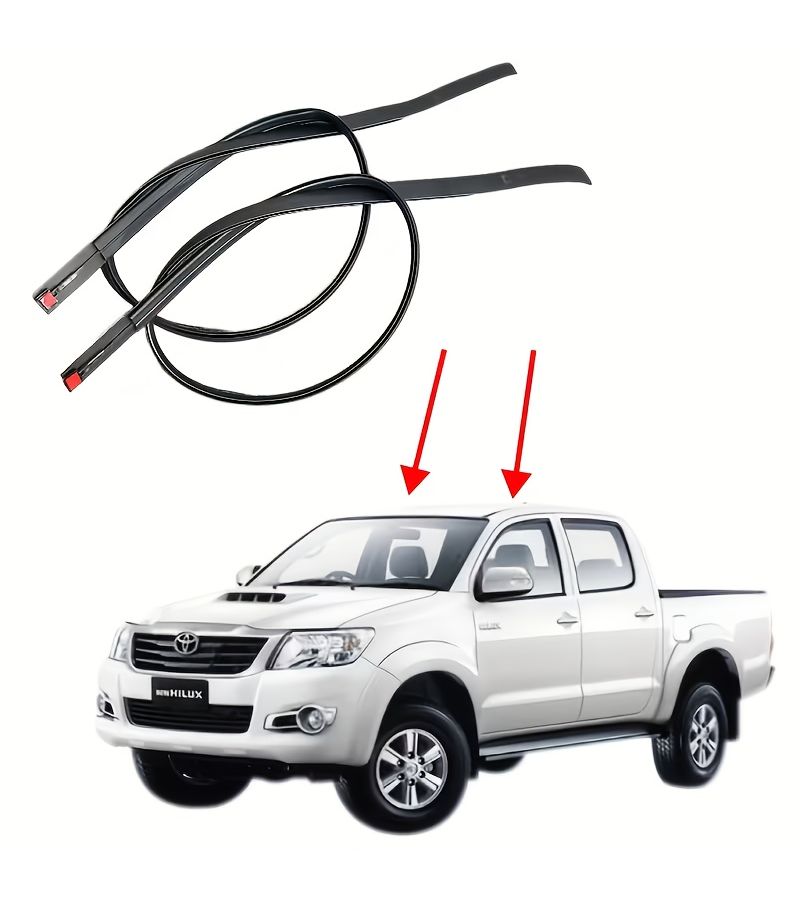 1 Pair Black Roof Gutter Seal Strip For Toyota Hilux Revo 2016 2020 Headliner Trim - Image 1