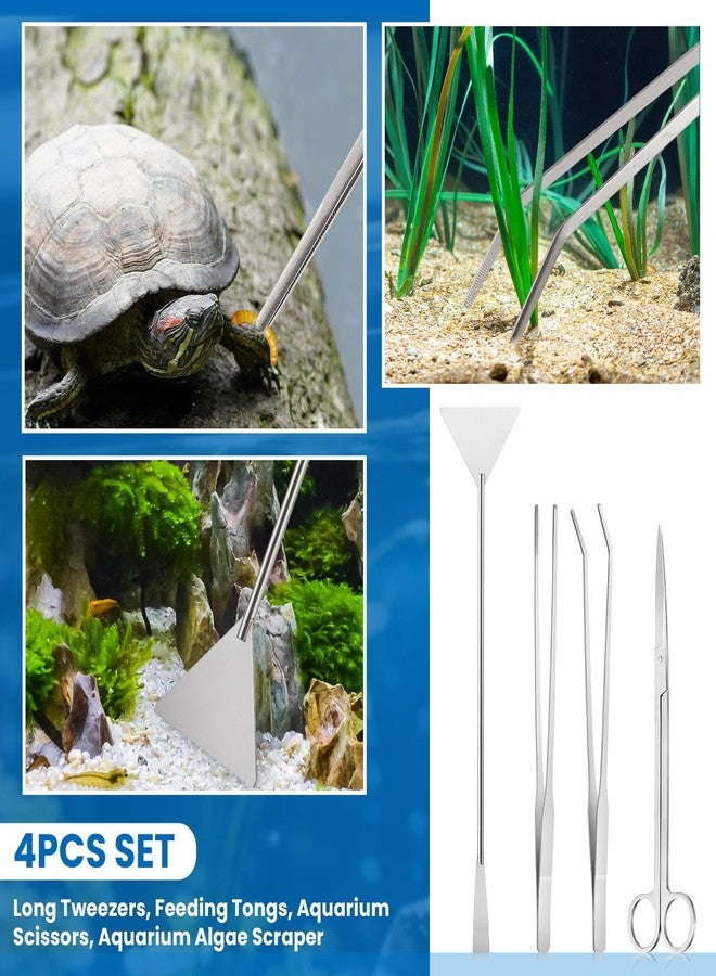 Tiangrid Aquarium Fish Tank Cleaning Tool Kit Include 4 Pcs Long Aquascape Tools Kit 1 Pcs Magnetic Glass Cleaner Brush 5 in 1 Fish Tank Gravel Cleaner and Siphon Vacuum for Terrarium Fish Tank Set - Image 5