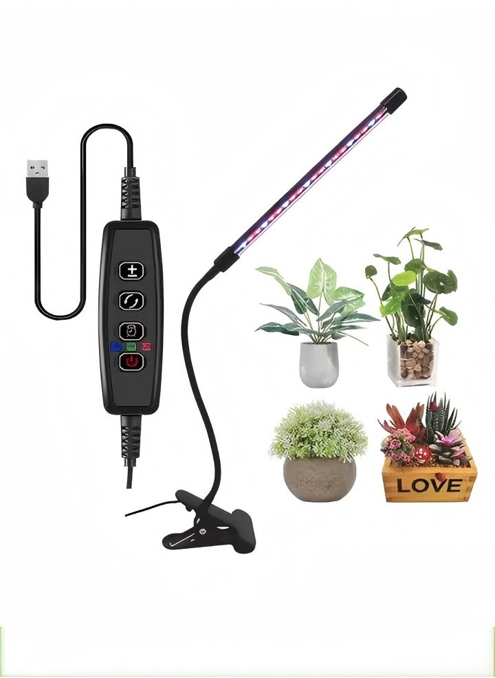 DUNISO USB clip plant growth light, 1 lamp head, timed full spectrum, succulent herb seedling supplement light, LED plant growth light, used to promote plant growth  - Image 1