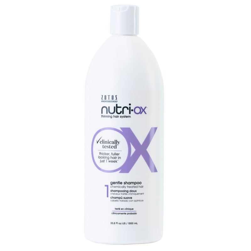 NUTRI-OX Gentle Shampoo Chemically-Treated for Colored Thinning Hair | Thicker, Fuller-Looking Hair | Clinically & Dermatologically Tested | Peppermint | Color-Safe, 33.8 Fl Oz - Image 1
