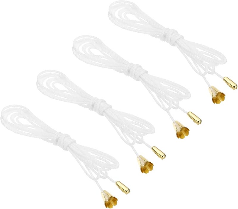 Gold Tone Pull Chain Extender Set 4 Pcs With Conical Pendant For Fan Light Chandelier Switch - Image 1
