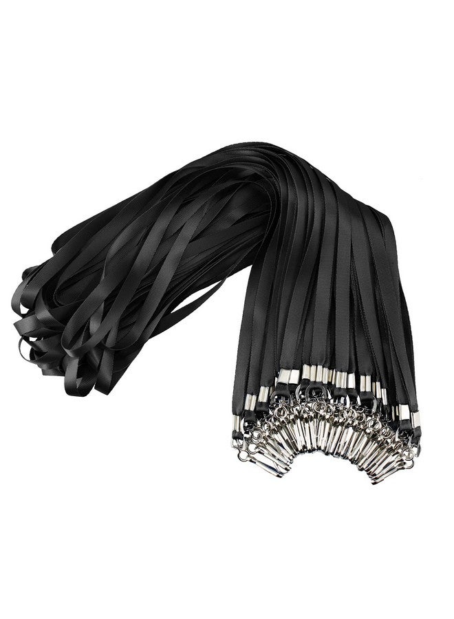 Korty Black Bulk Lanyards 50 Packs Lanyards For Id Badgeslanyards With Swivel Hook Clips For Name Tag Lanyard Id Holder - Image 1