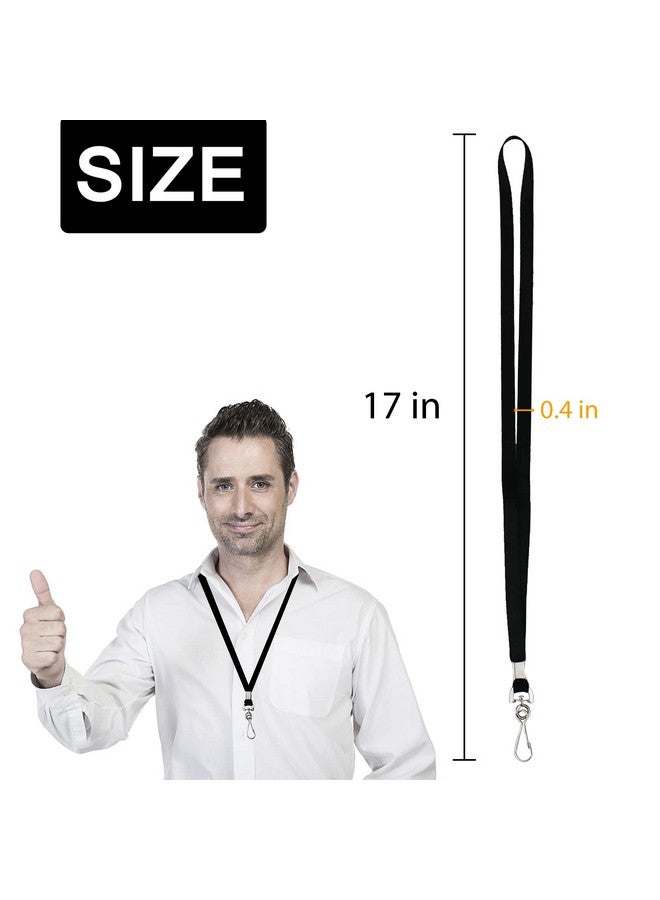Korty Black Bulk Lanyards 50 Packs Lanyards For Id Badgeslanyards With Swivel Hook Clips For Name Tag Lanyard Id Holder - Image 2