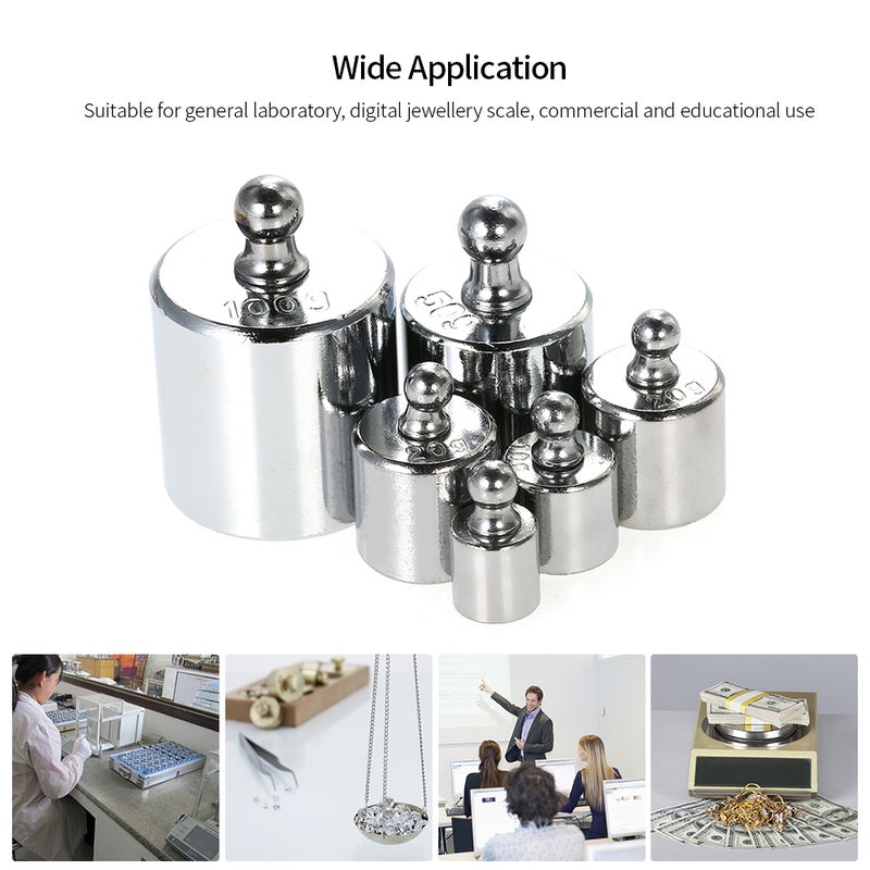 6pcs Weight 5g 10g 2x20g 50g 100g Grams Precision Calibration Weights Kit Set Total 200g with Tweezer for Balance Scale - Image 3
