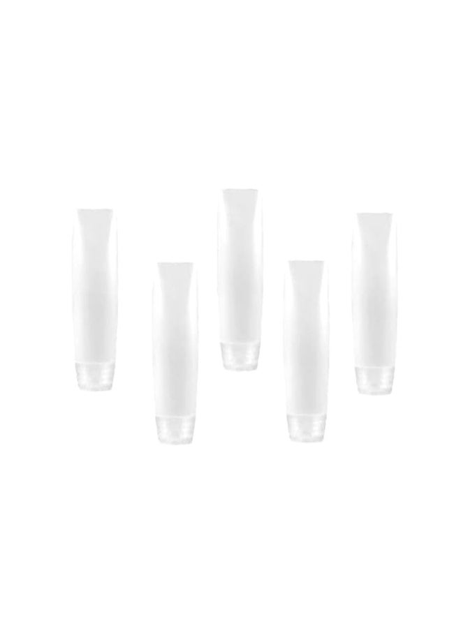 Bwexxt 5 Pcs White 1 oz Travel Bottles Empty Refillable Toothpaste Tubes Containers Small Mini Size Squeeze Dispensers Refillable Containers Pump Dispensers Refillable Cosmetic10 27cm - Image 1
