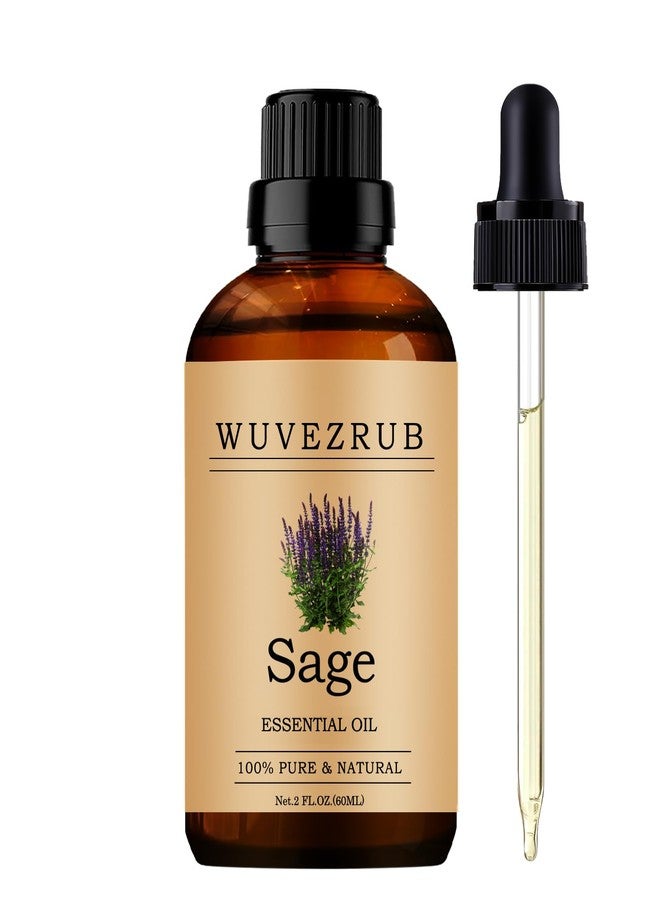 Wuvezrub Sage Essential Oils 60ML, Pure Sage Essential Oil for Aromatherapy Diffuser - 2 Fl Oz - Image 1