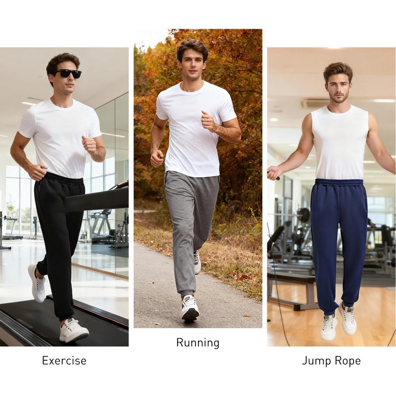 KGKE Men's Sweatpants Athletic Pants with Pockets,Jogger for Men Black/Black/Grey/Dark Grey/Navy L - Image 4