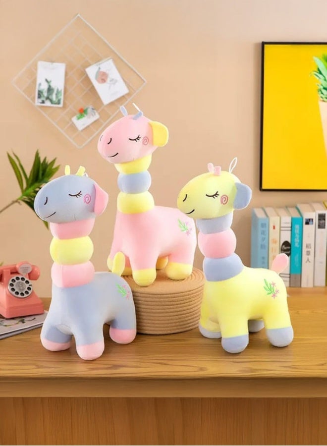 Cuddles Adorable Marshmallow Giraffe Plush Stuffed Animal Toy 20cm-Blue - Image 2