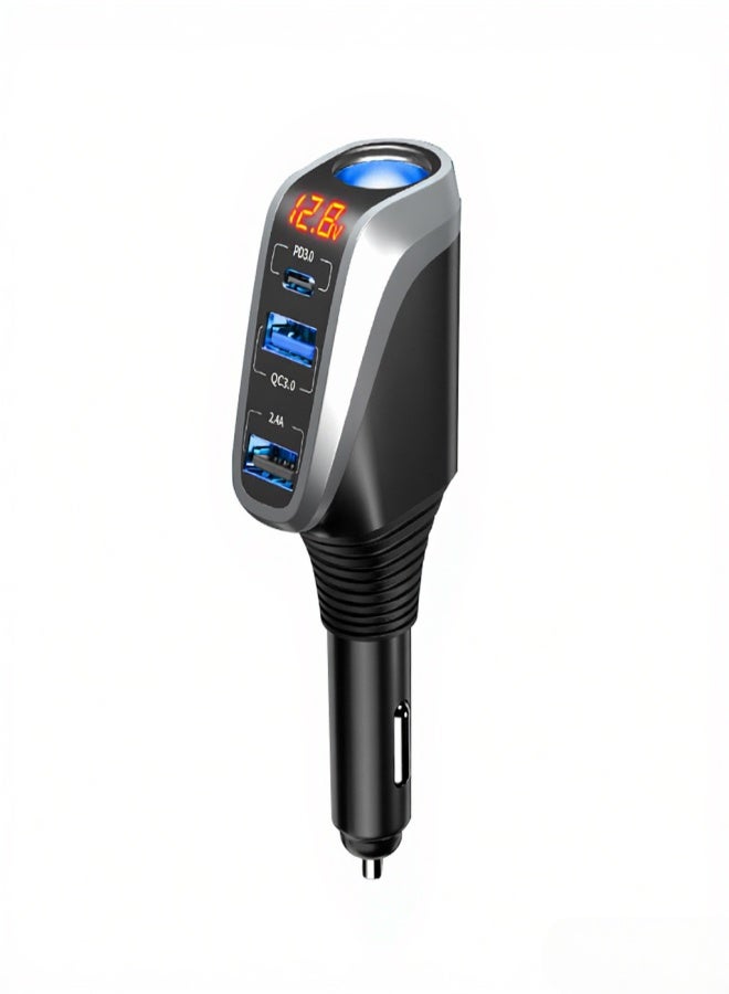 OZIO Car Charge Adapter Multifunctional Quick Charge Device with Voltage Display for 12-24V Car Truck SUV RV - Image 1