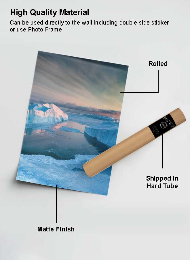 LOWHA Poster Painting Art With Four Separate Pieces Of Double-Sided Stickers Antarctic Polar Ice Cap For Home Bedroom Living Room And Office Decor - Image 2