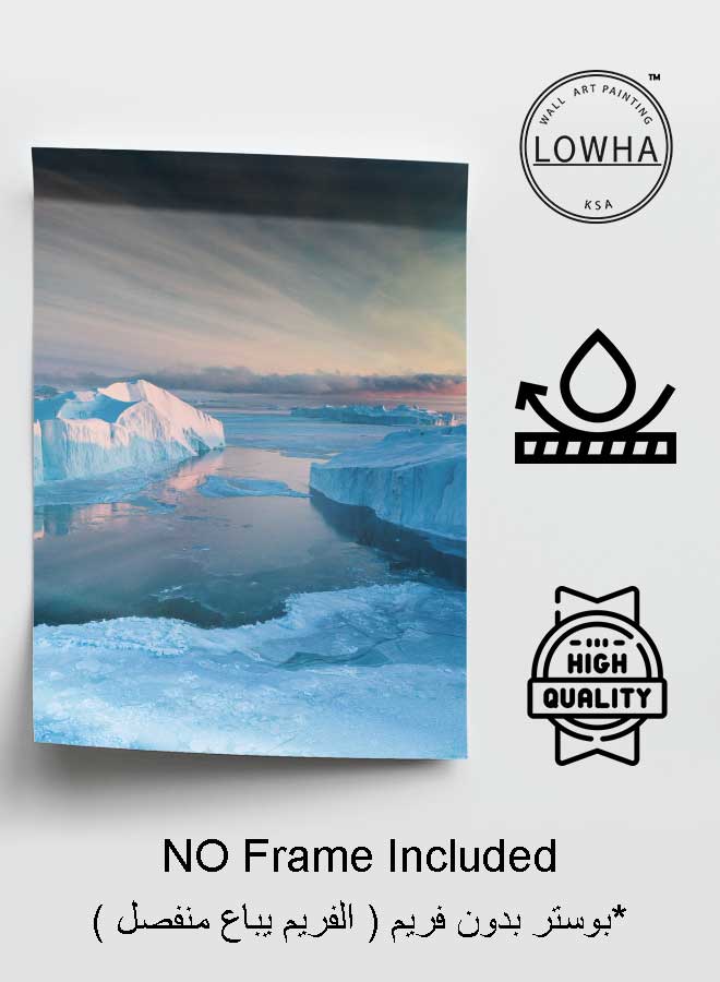 LOWHA Poster Painting Art With Four Separate Pieces Of Double-Sided Stickers Antarctic Polar Ice Cap For Home Bedroom Living Room And Office Decor - Image 3