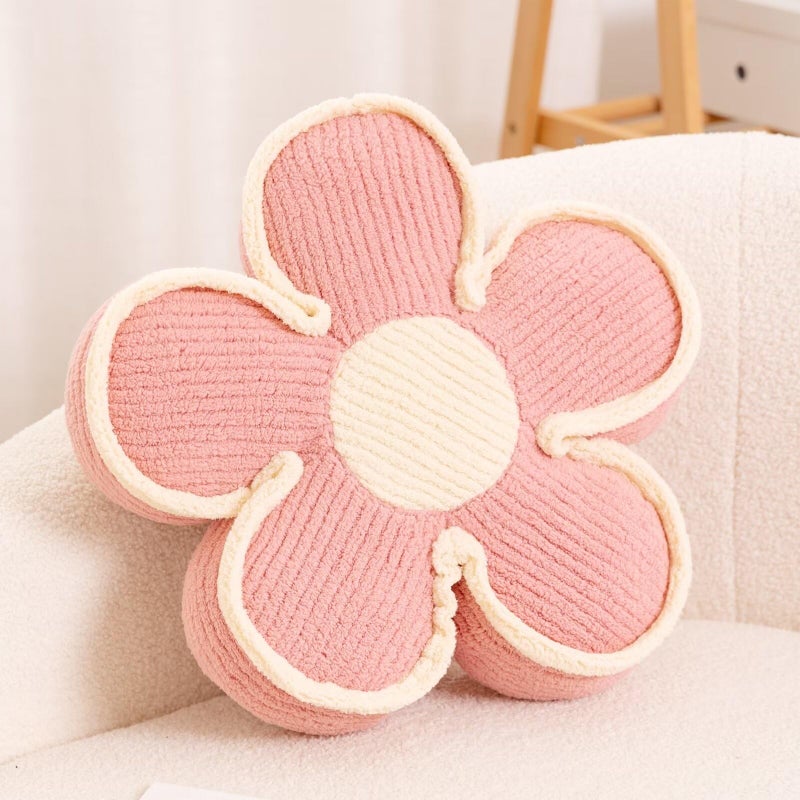 Kcvvcr Flower Pillow Soft Flower Shaped Floor Cushion Flower Decorative Throw Pillow Cute Flower Seating Cushion Flower Room Dcor Plush Pillows for Sofa Couch Bed 137 Inch Pink - Image 2